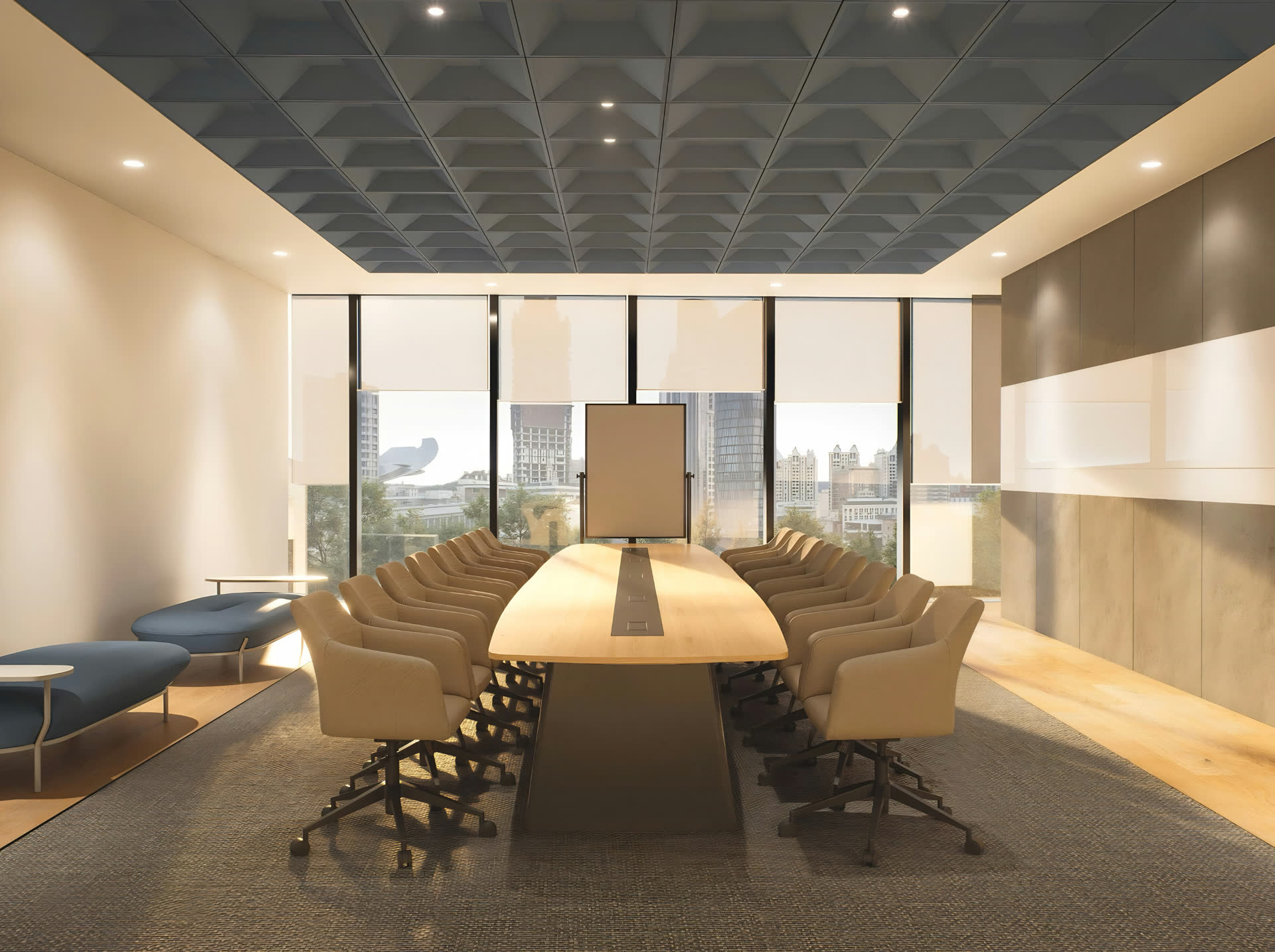 Flame Towers modern office space photo 1