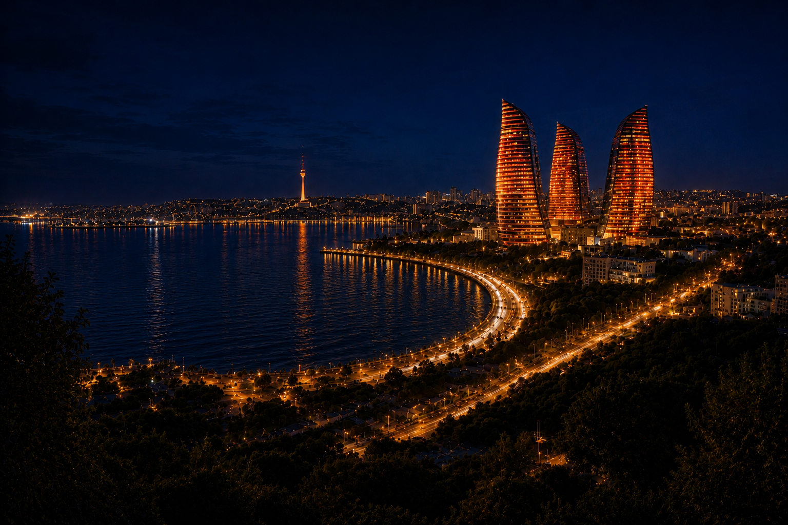 Flame Towers Sunset